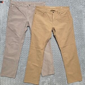 2 Rodd & Gunn Men 35x29 Motion 2 Straight Fit Jean Pants Camel Taupe VJ0368